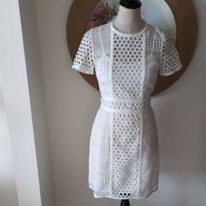 H&M Elegant White Crochet Dress